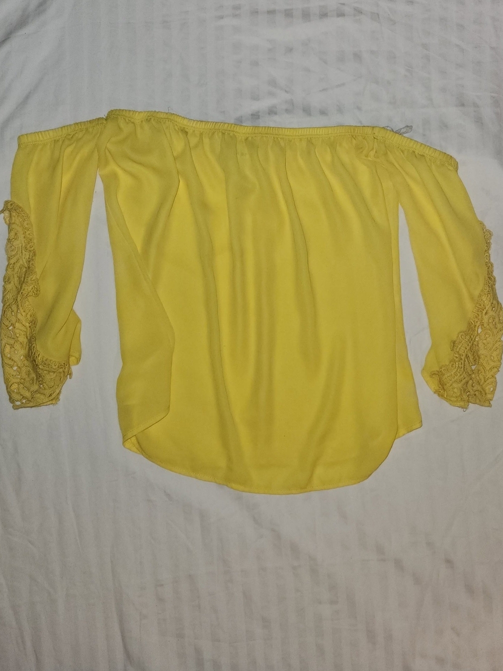 Sunshine Off-Shoulder Lace-Sleeve Blouse